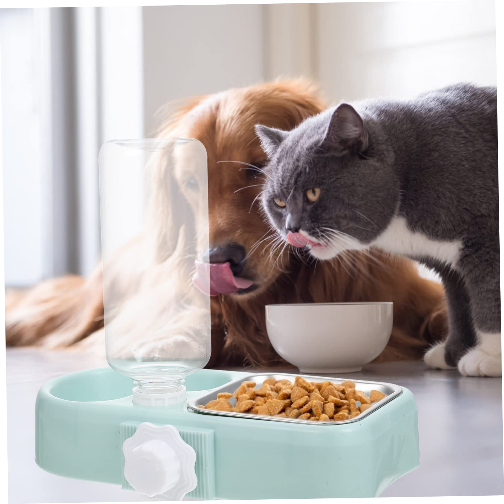 minkissy 4 juegos de cuencos colgantes para mascotas, comedero desmontable para mascotas, comedero para perros, comedero automático para mascotas, cuenco para gatos, jaula desmontable para perros,