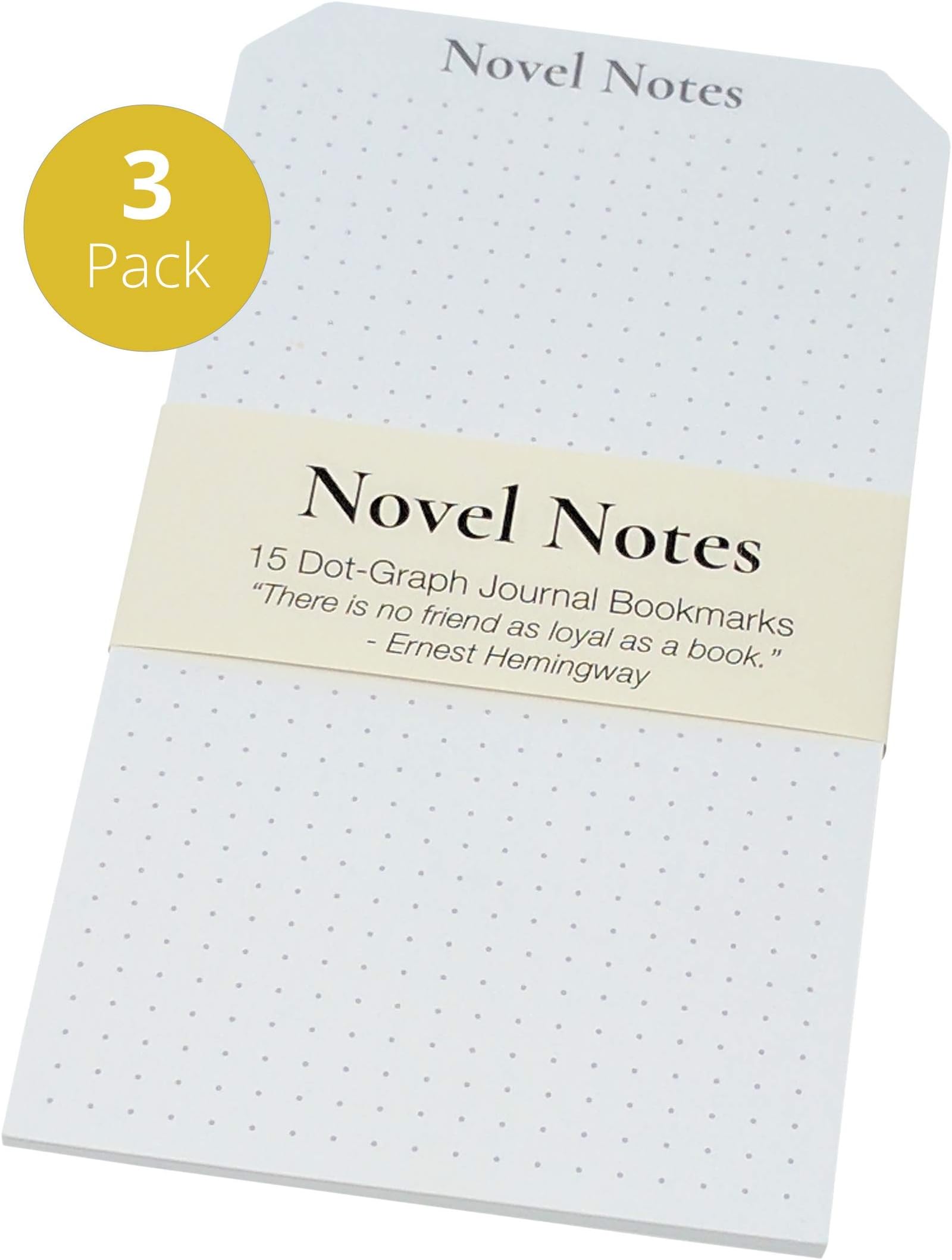 Journal Bookmarks by Novel Notes (3 Pack) - Bullet Journal Inspired Dot Bookmark, Remember More of What You Read, Made in USA, Unique Literary Gifts, Bookworm Gifts, Book Lover Gifts