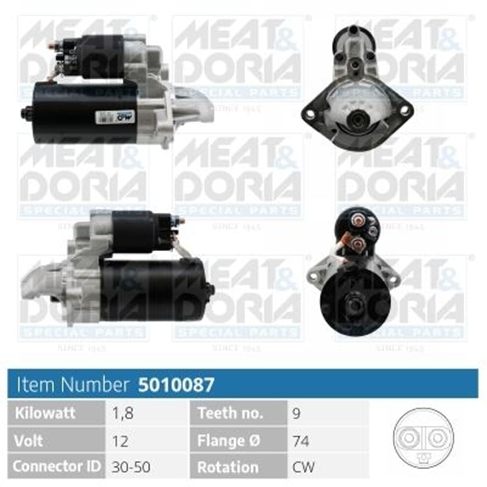 Meat&Doria 5010087 Motorino d'avviamento, BMW 1 (E81), 3 (E46,E90),