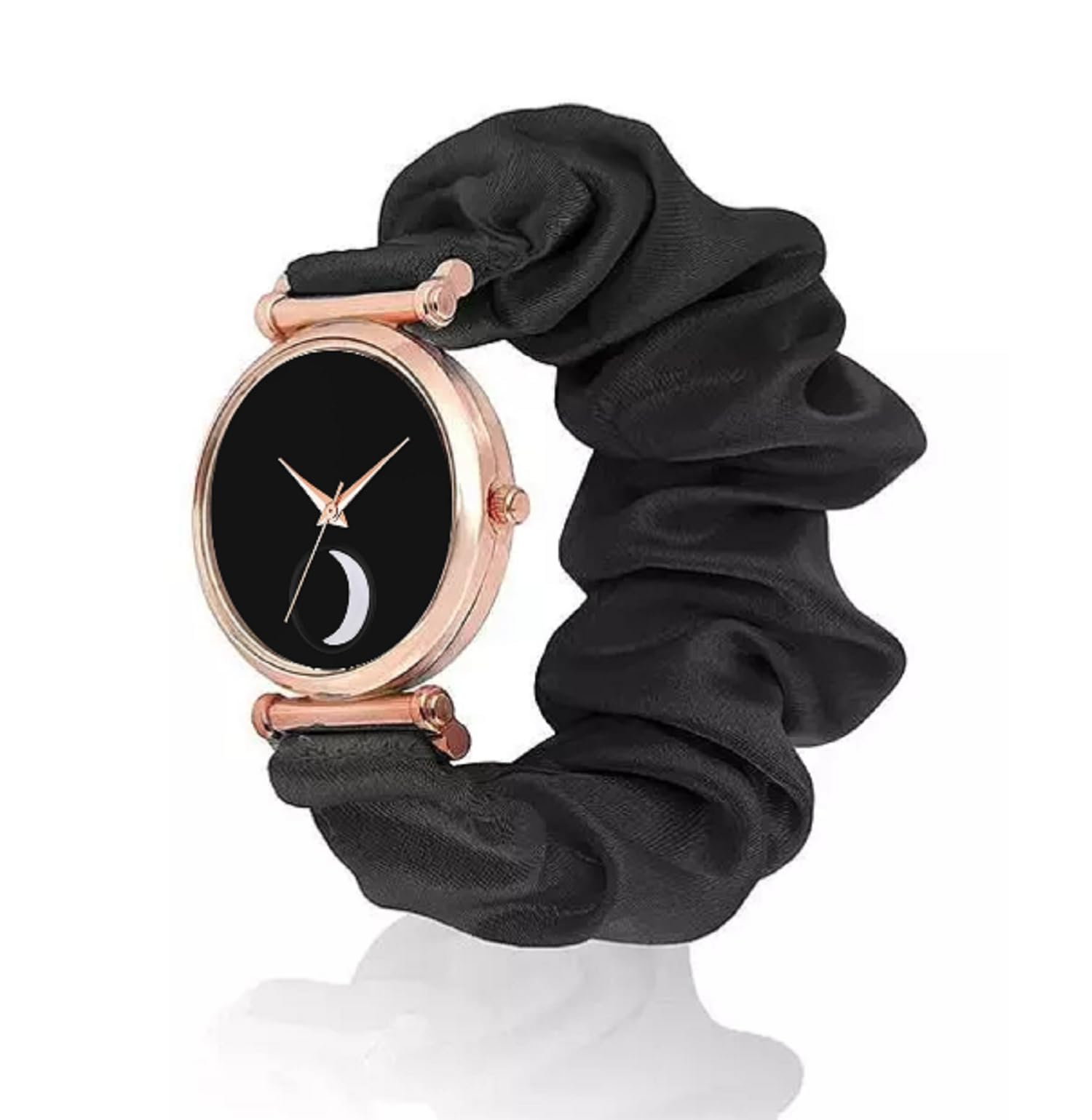 KIROH Analogue New Chand Dial Fabric Strap Watch for Girls and Women(Brown) (Black) (B0CFR7Z4HF) Amazon Price History, Amazon Price Tracker