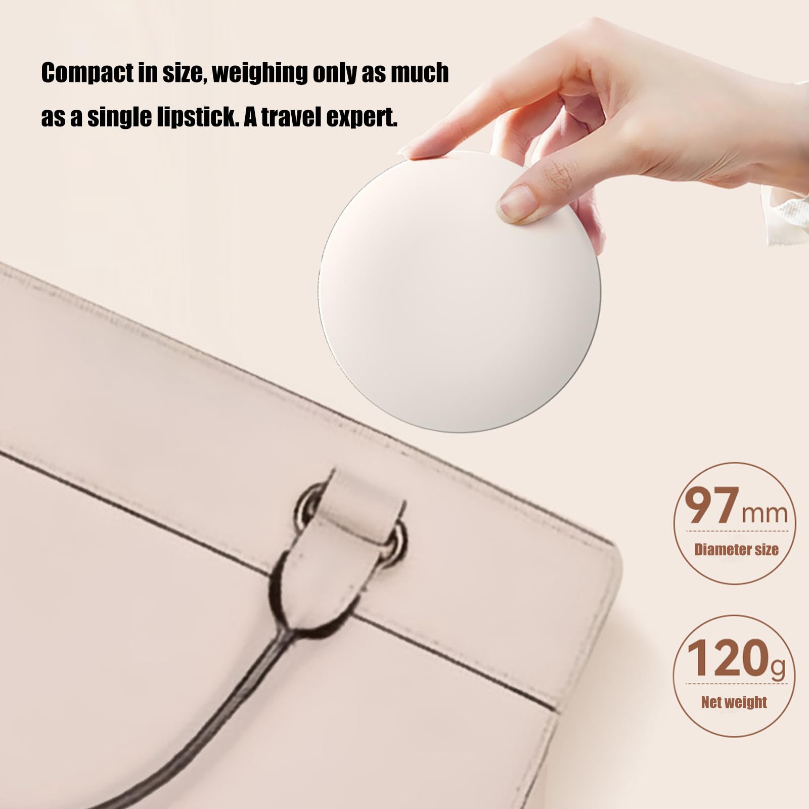 Mirrour - Cámara recargable para protección solar, 2 aumentos, espejo de maquillaje compacto para mujer, bolsillo de doble cara para protección de la piel