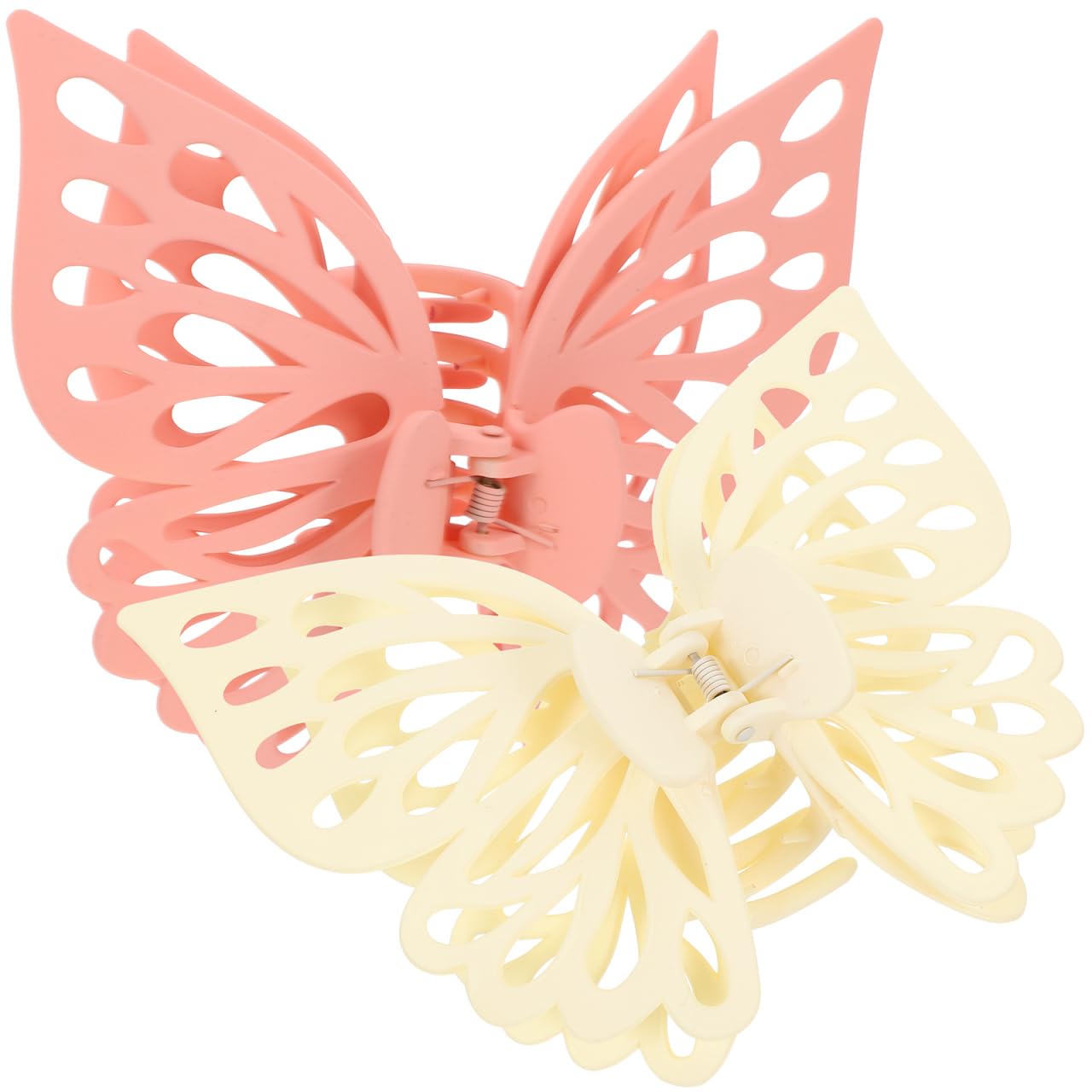 Didiseaon 2pcs Frosted Butterfly Hair Clips for Girls Large Butterfly Hairpin Hair Accessories No Pain Claw Clips Barrettes Pack