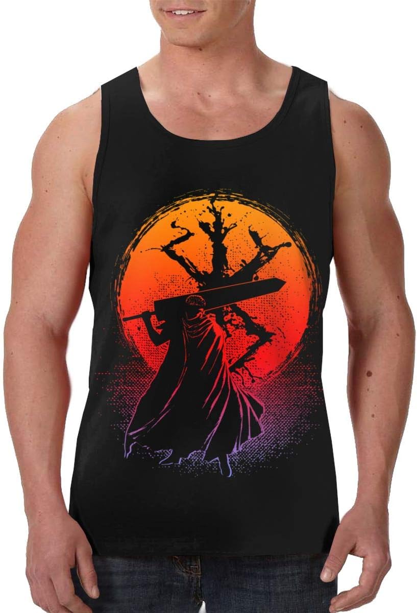 KJSKH Guts Berserk Men Quick-Dry Tank Top Gym Bodybuilding Sleeveless Tee
