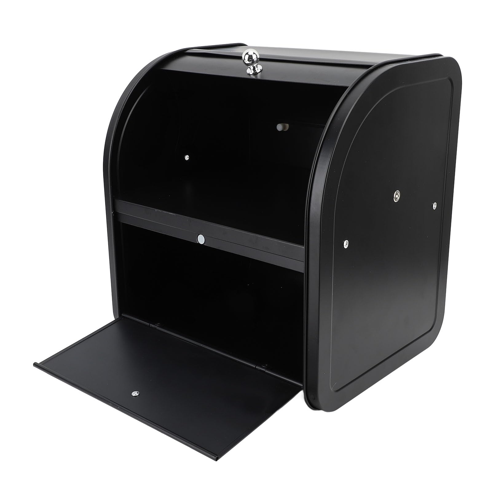 Caja de Pan de Metal, Caja de Pan de Doble Capa de Gran Capacidad Elegante para Sala de Estar para Pasillo (Flip Top Doble Capa Negro)