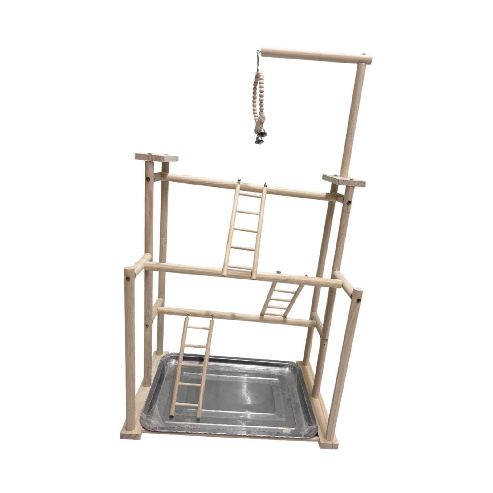 Robusto supporto per uccelli in legno per parco giochi per pappagalli, centro attività per coinvolgere i compagni pennuti, inseparabili quotidiani,