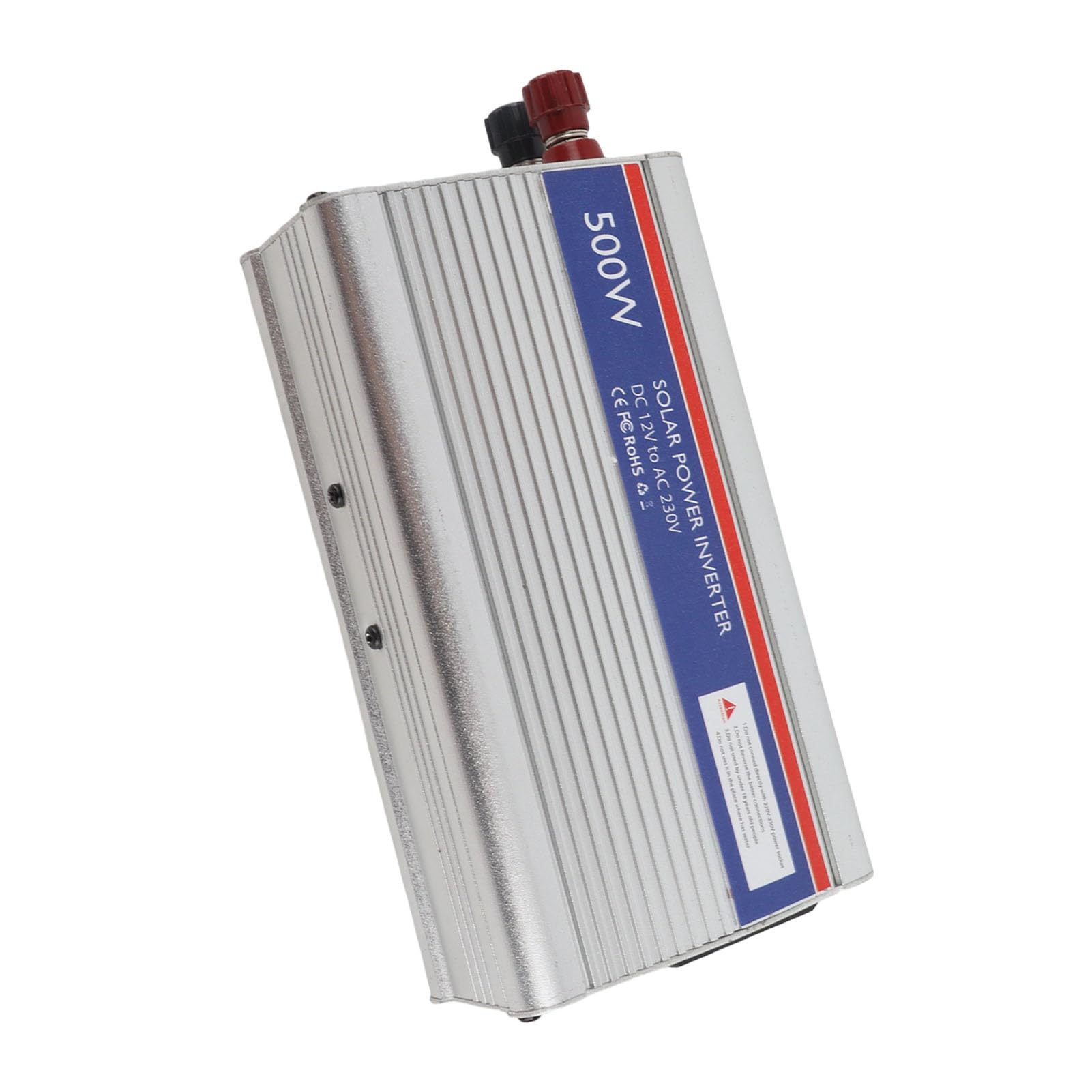 Yosoo Health Gear Przetwornica Mocy Przetwornica Prądu Stałego na Prąd Przemienny ze Stopu Aluminium 12 V DC na 230 V AC 500 W z Wieloma Zabezpieczeniami Kompaktowy Rozmiar Do Akumulatora (SILVER)