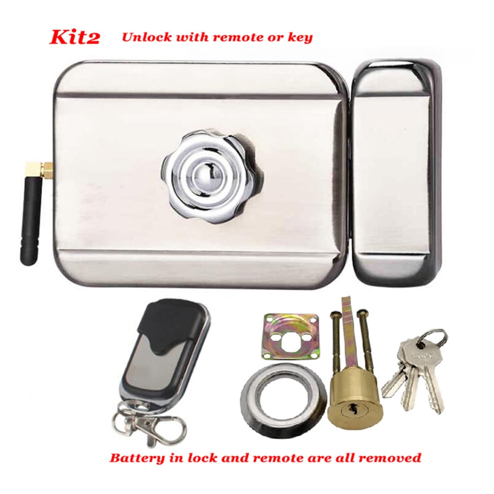 VChics Serrure de porte intelligente, AA Contrôle électrique à distance du verrouillage Clé de porte électronique Système contrôle d'accès la maison(Kit4)