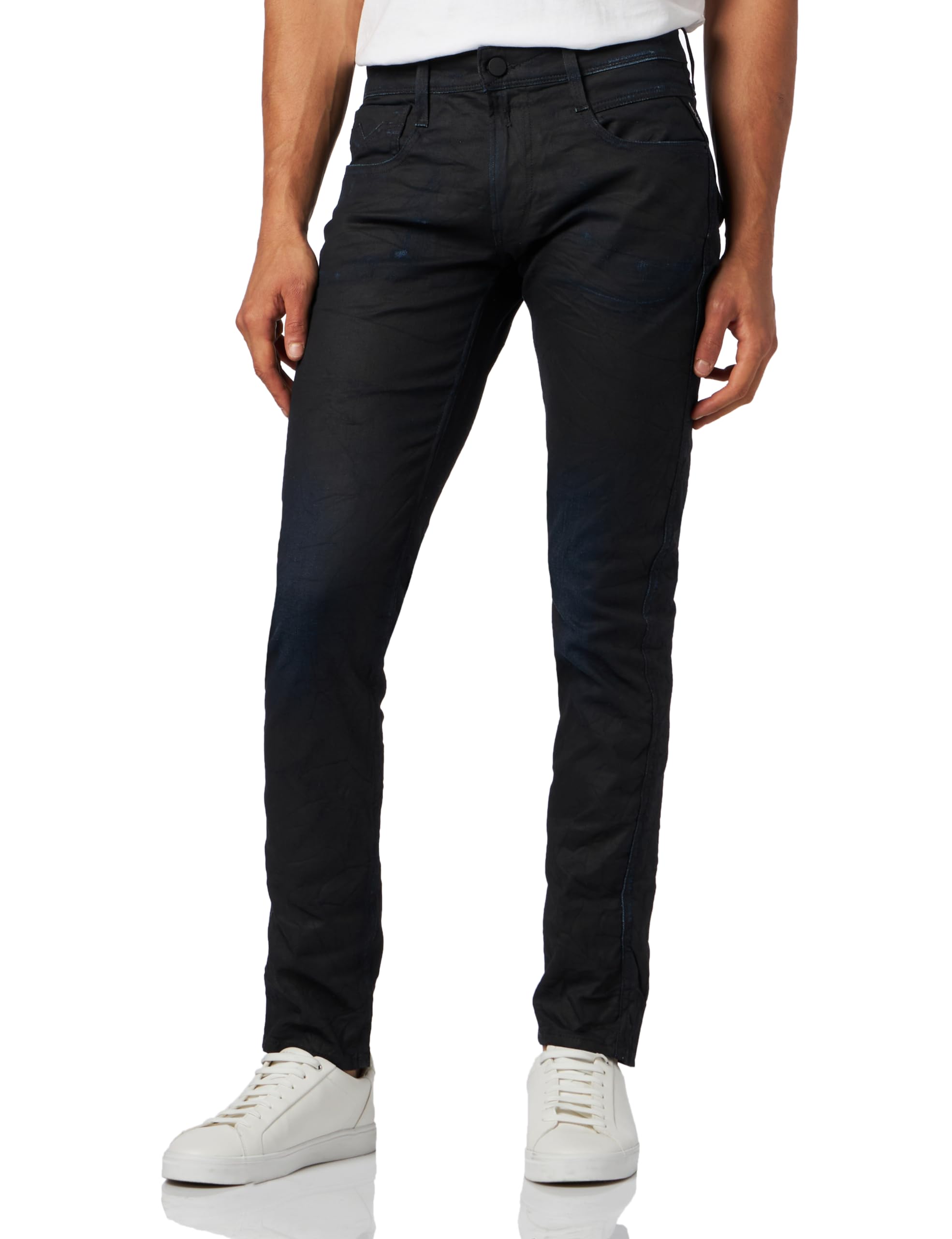 Replay Herren Jeans Anbass Slim-Fit Resin Plus+, Dark Blue 007 (Blau), 36W / 30L