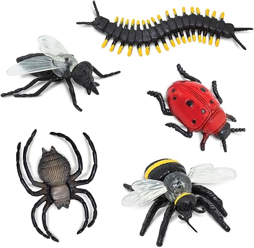 Miniatura 6 de 14 figurines de juguete Safari Ltd Toob, incluye oruga, libélula, ciempiés, grasshopper, diseño de catarina, araña, mariposas, abejas, escorpión,