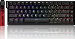 ZMX Teclado Gamer Madlions Mad 68 He Com Interruptor Magnético Rgb, Efeito Hall De 65%, Gatilho Rápido, Atuação Ajustável, Hot Swap, Mecânico Fio E Teclas Pbt Para Pc/Mac (Preto)