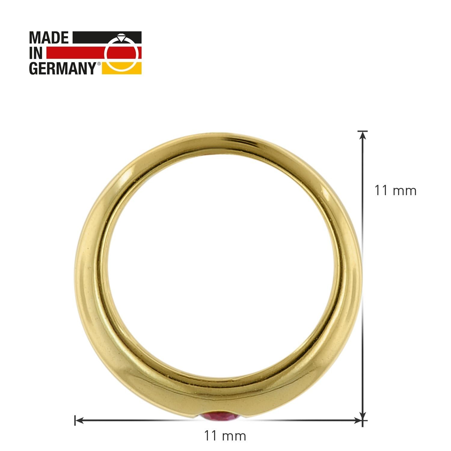 trendor Anhänger Taufring Gold 333 mit Rubin an goldplattierter Kette 39460