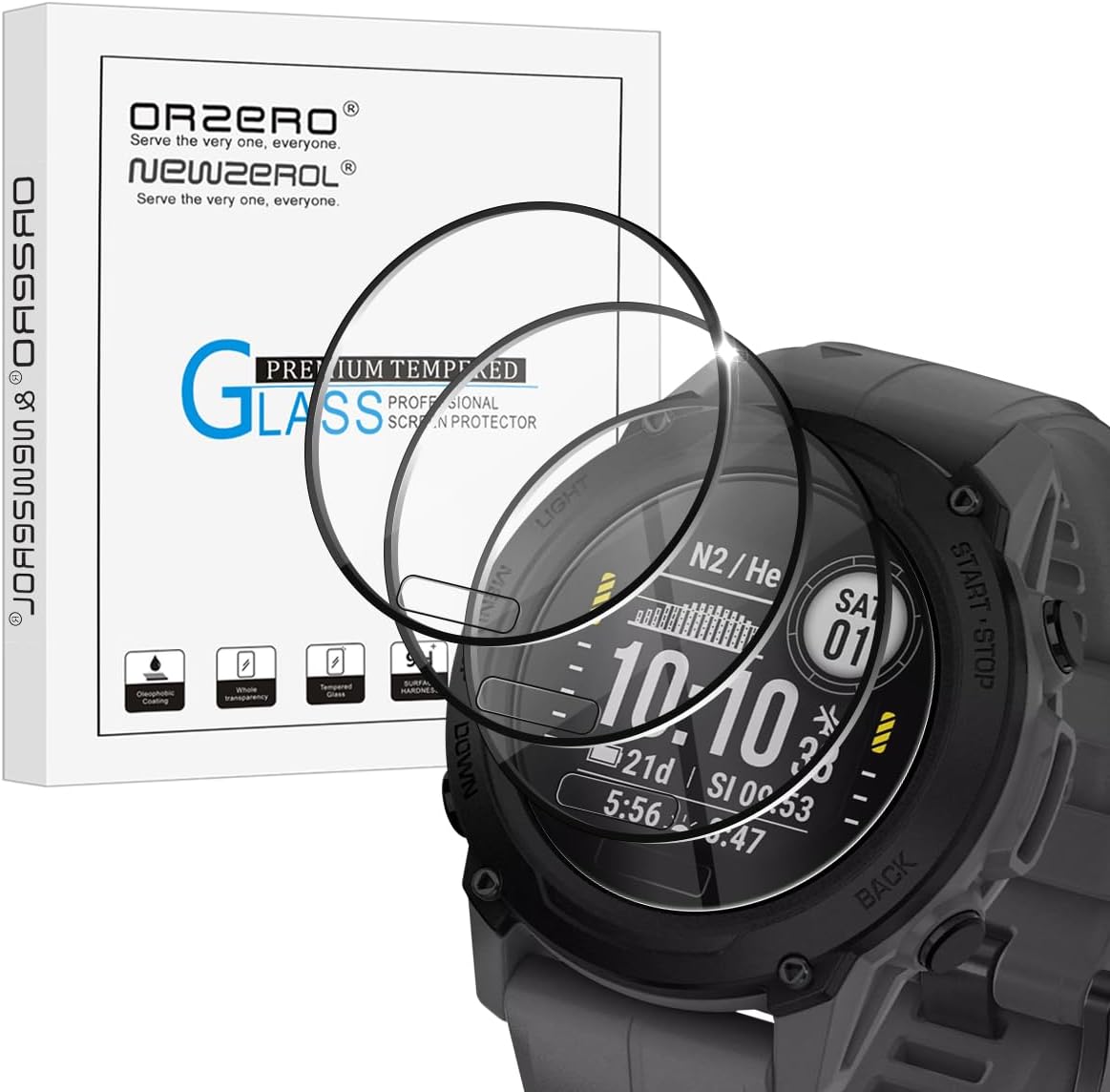 Orzero (3 Pack) Screen Protector Compatible for Garmin Descent G1, PMMA and PET (Not Glass) Ultra Thin High Definition Anti-Scratch Bubble-Free