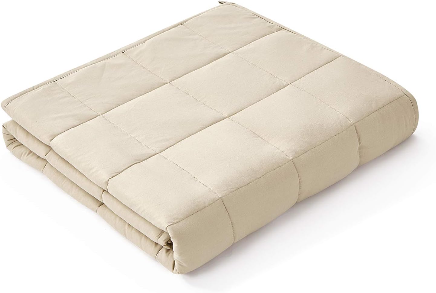 YnM Weighted Blanket — Heavy 100% Oeko-Tex Certified Cotton Material with Premium Glass Beads (Khaki 48''x72'' 20lbs), Suit for One Person(~190lb) Use on Twin/Full Bed 48 in x 72 in 20 lb Khaki?cotton?original
