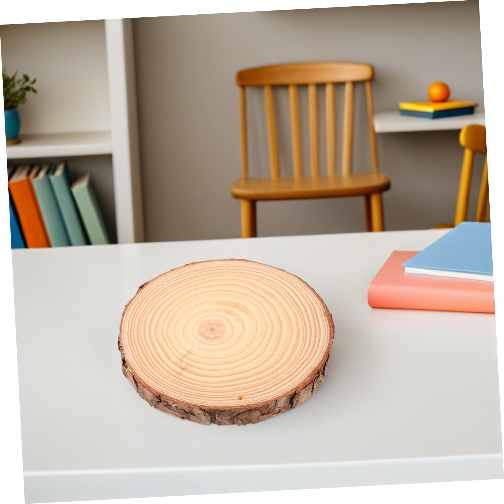 Homoyoyo 5 Stück Naturholzscheiben mit Rinde Robuste Holzkreise für Diy Bastelprojekte Tischdekoration Hochzeit und Weihnachtsdeko Vielseitige Holzscheiben für Kreative Gestaltung