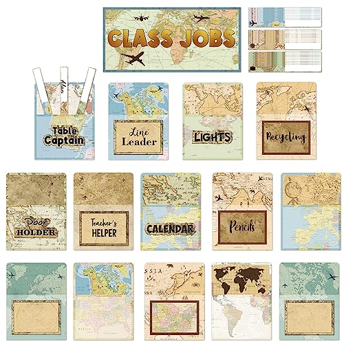Pajean 75 Pcs Classroom Jobs Chart Bulletin Board Poster, Map