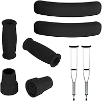 Vista 8 de Almohadillas de repuesto para muletas y empuñaduras de mano y puntas de muletas para axilas, funda de mango y almohadilla para pies, kit