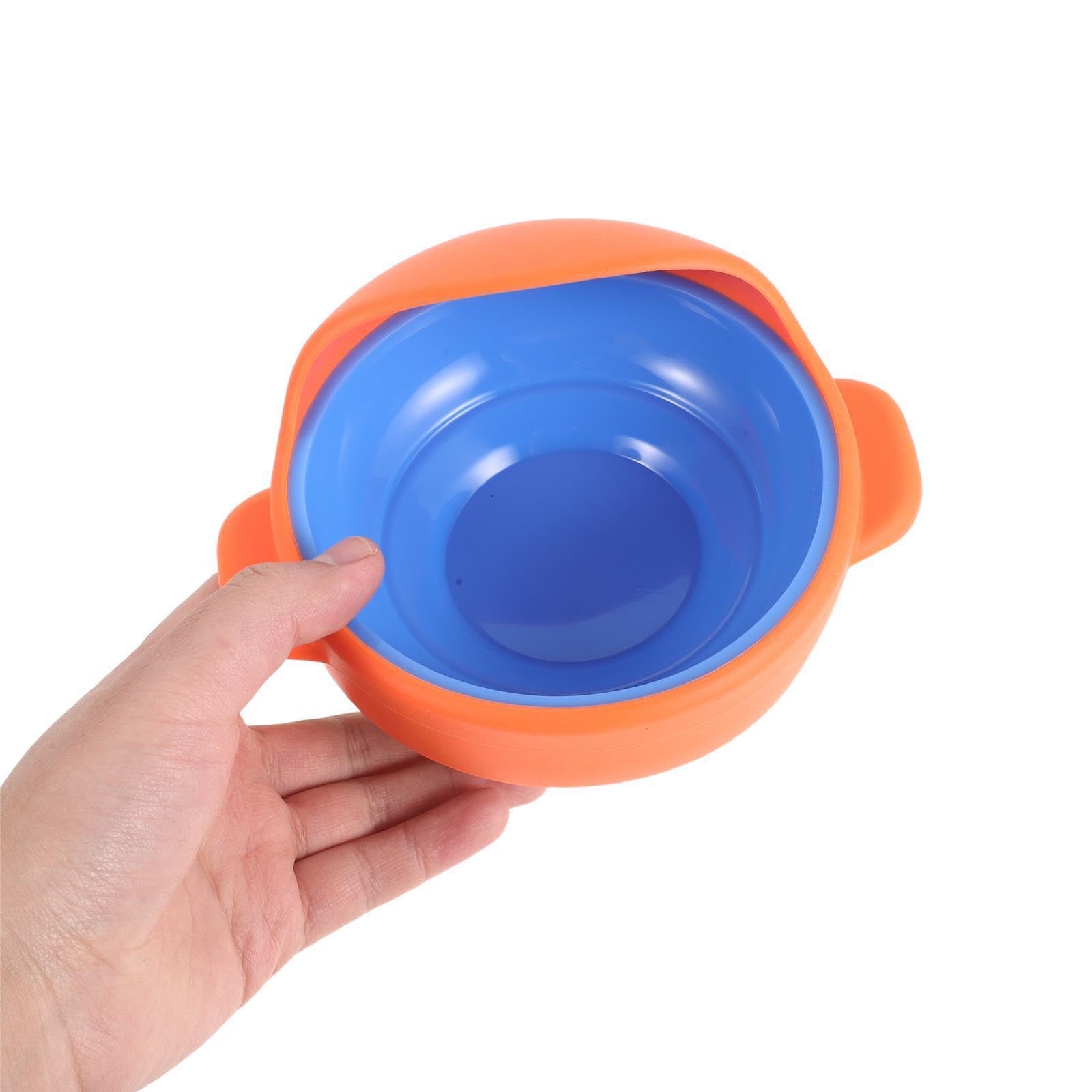 iplusmile Juego de Vajilla Adaptada Antiderrame Cuenco de Acero Inoxidable y Cubiertos de Silicona para Personas Mayores y Pacientes Temblor en Manos en Comedor