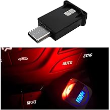 USB Type C LED Ambient Light, 8 Colors RGB Dynamic Gradient Brightness Interior Atmosphere Lamp, Mini Adjustable Car Accessories Replace Lighting Parts for Home Laptop