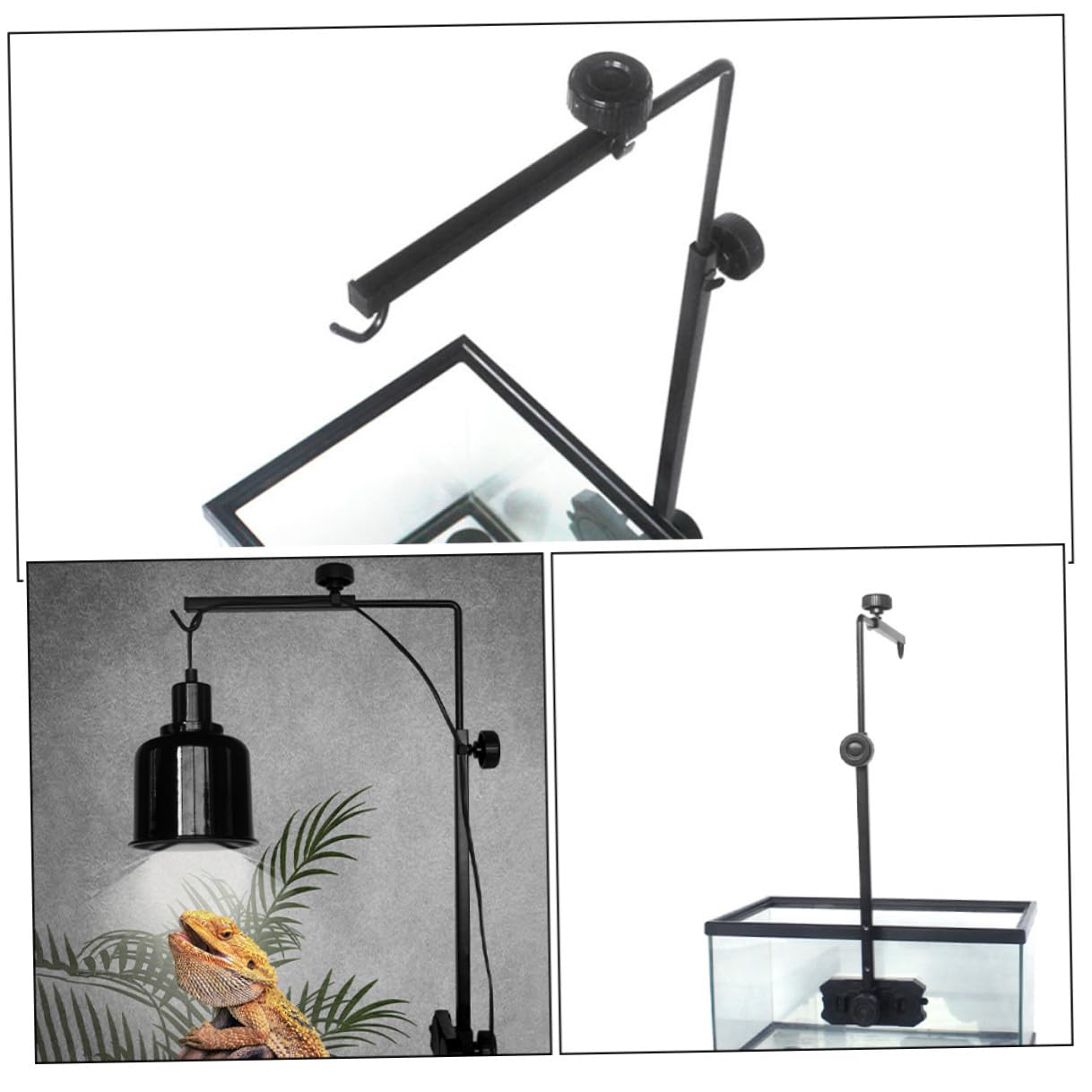 DECHOUS Supporto Lampada Riscaldante per Rettili in Resistente Regolabile per Tartarughe e Acquari con Accessorio Durevole per Terrari Basking Stand Versatile per Illuminazione Habitat