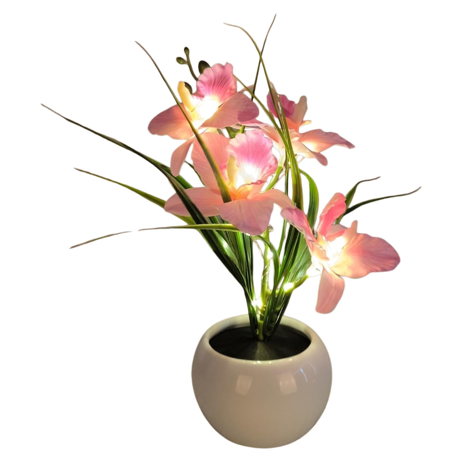 XIOANG Romance Touch Sensitive Phalaenopsis Night Lamp USB Powered Touch Stepless Dimming Light for Home Study Flower with Vase Lamp
