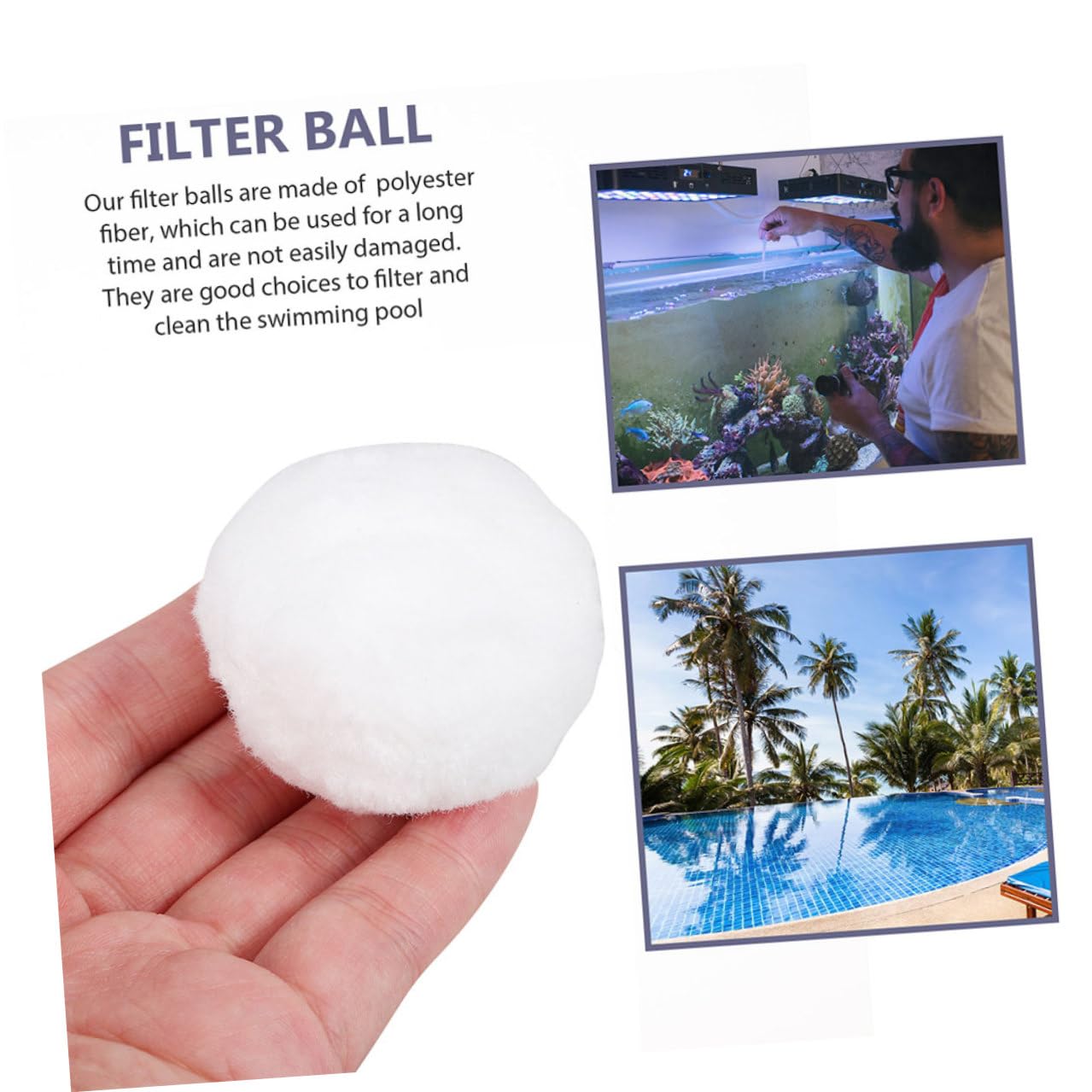UPKOCH Filtro Sfere per Piscina e Acquario Palline Filtranti Bianche con Ampia Superficie Alta Efficienza e per Pulizia Facile e Risparmio