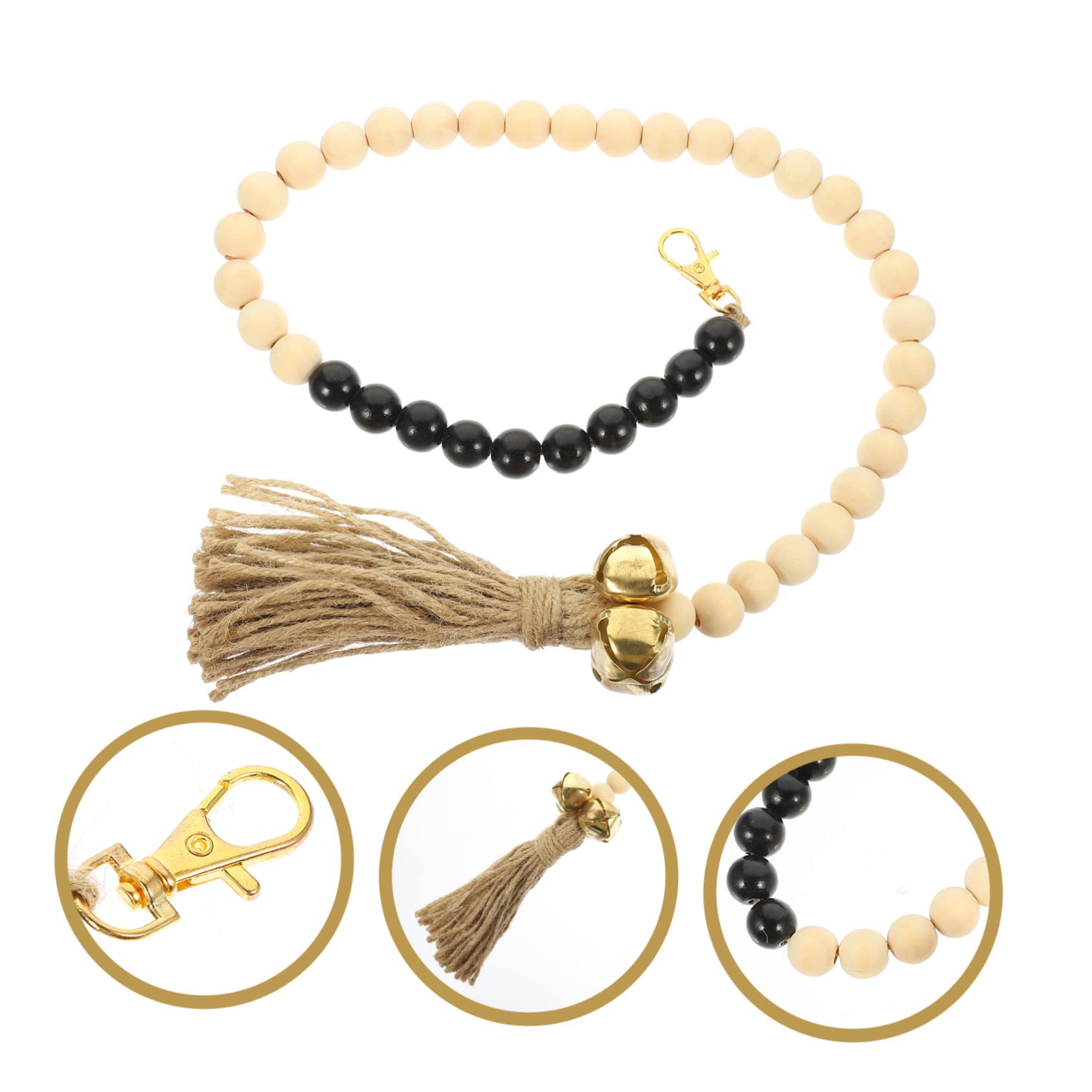 BELLIFFY 5pcs Beaded Dog Door Bell Wooden Bell for Pet Training Handle Accessory