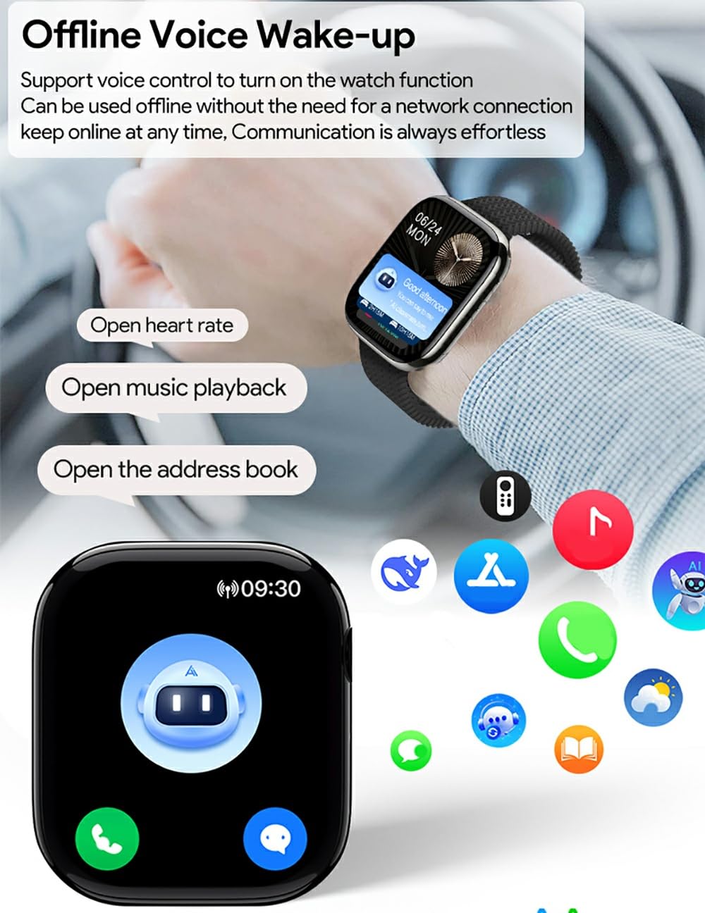 Generico H26 Smartwatch Uomo Donna con Chiamate Bluetooth, Orologio Fitness Tracker da 1.95" Touchscreen, Orologio Sportivo Impermeabile con Contapassi, Notifiche, Calcolatrice per Android iOS