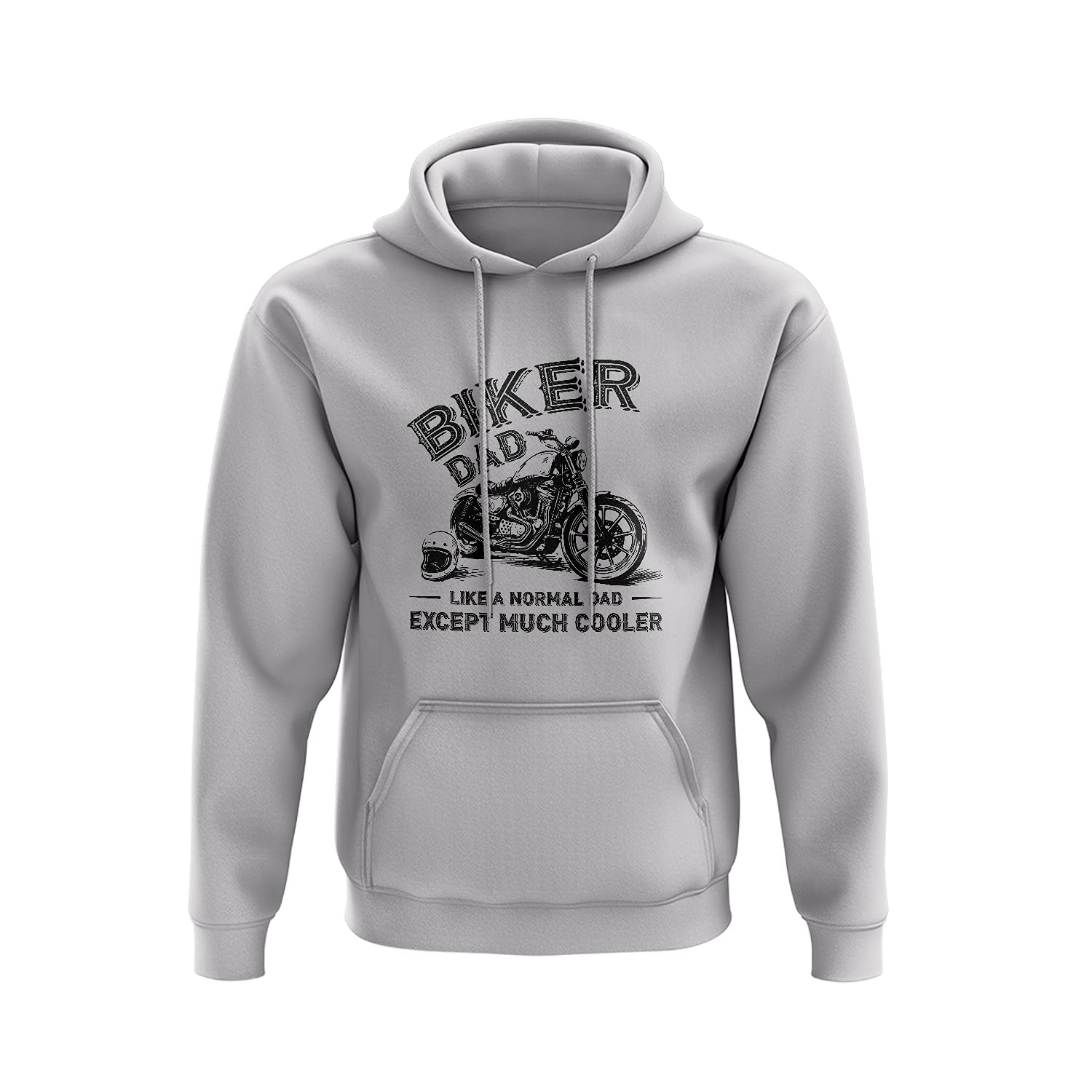 SmartyPants Biker Dad Hoodie - Motorbike Rider Father's Day Hobby Novelty Gift Idea Jumper 80% Ringspun Cotton Polyester (Heather Grey, Medium)