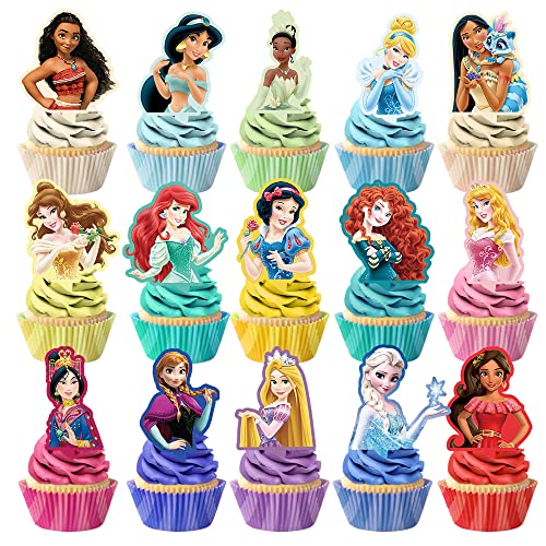 Best Hope Princess Cupcake Toppers Birthday Cake Decorations Party Supplies Decor, 60 Counts #TOP2