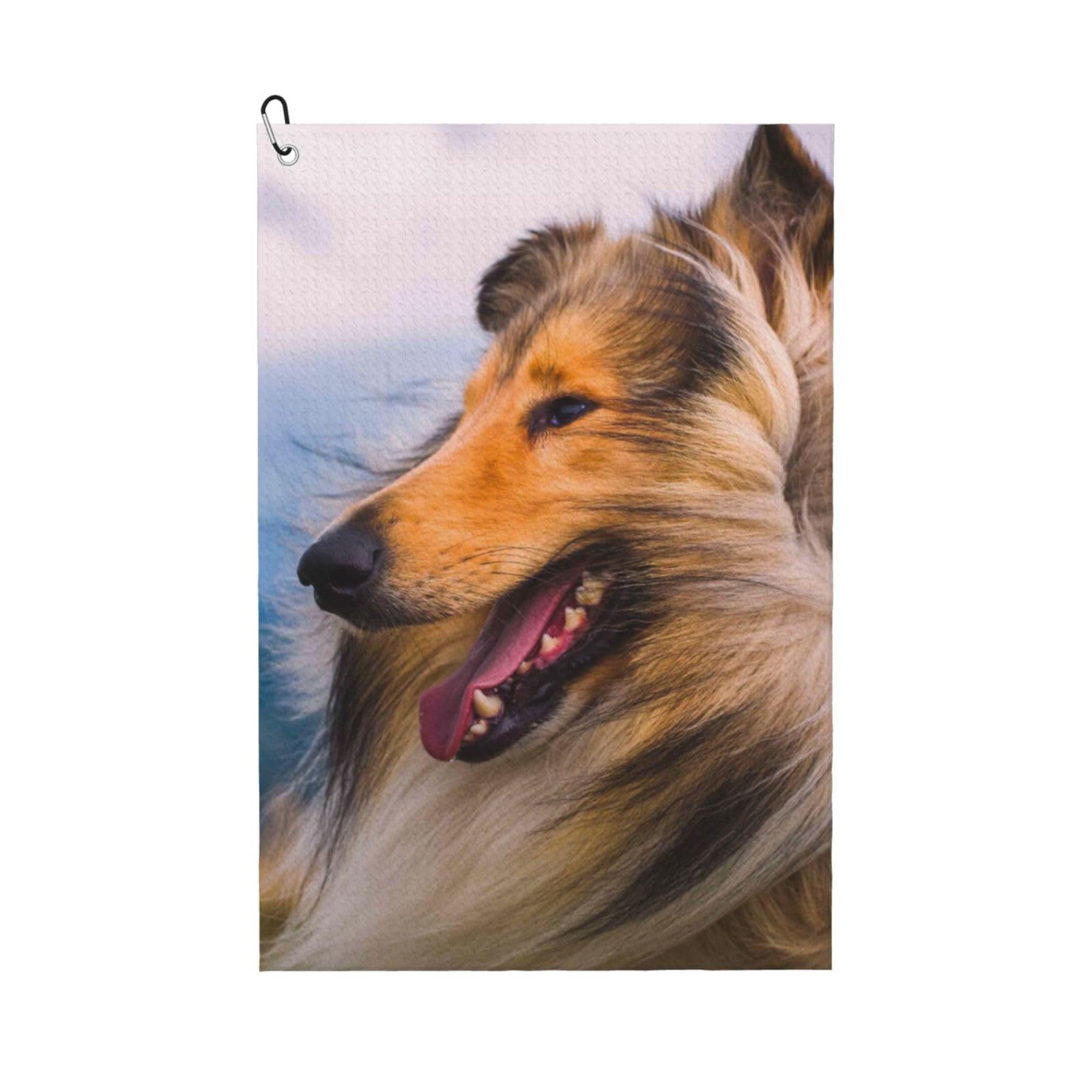 Hnnkloy Beautiful Rough Collie, 16x24 in Portable Waffle Golf Towels with Carabiner Clip for Golf Bag