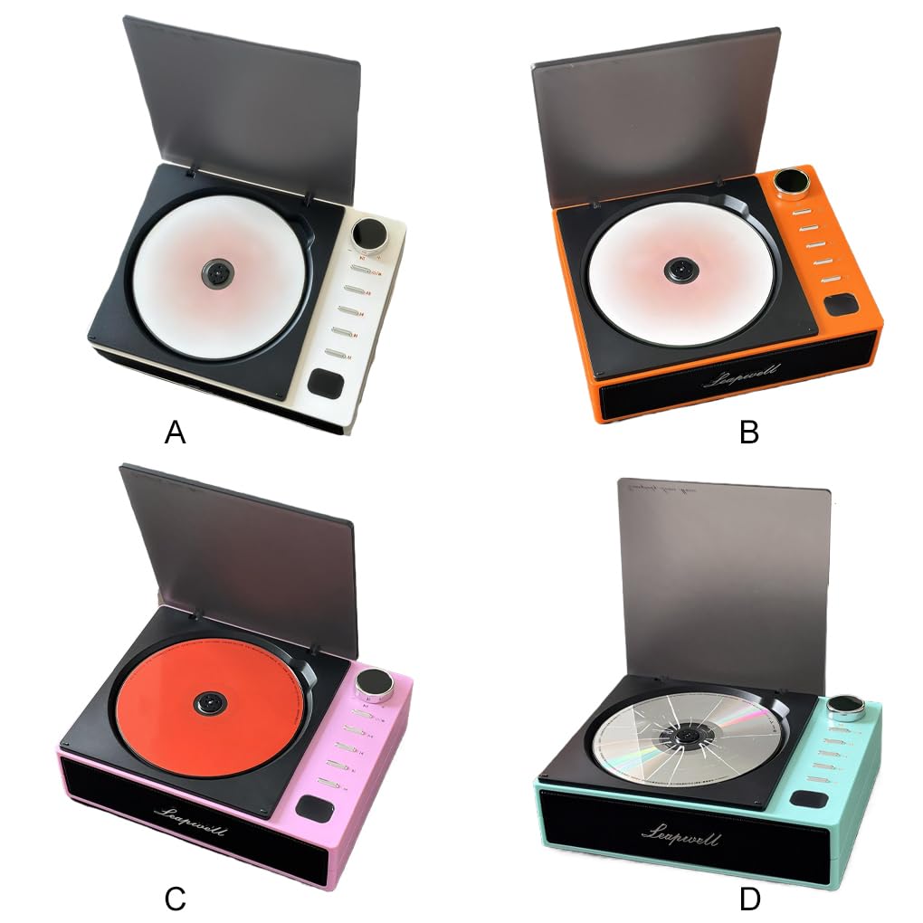 Lecteur CD avec Haut-parleurs Hi-FI Portable et Petit Lecteur baladeur CD ABS comme Vieux, Orange