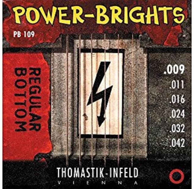 Thomastik-Infeld PB109 Power-Brights 6 String Magnecore Round Wound Set E, B, G, D, A, E, Natural