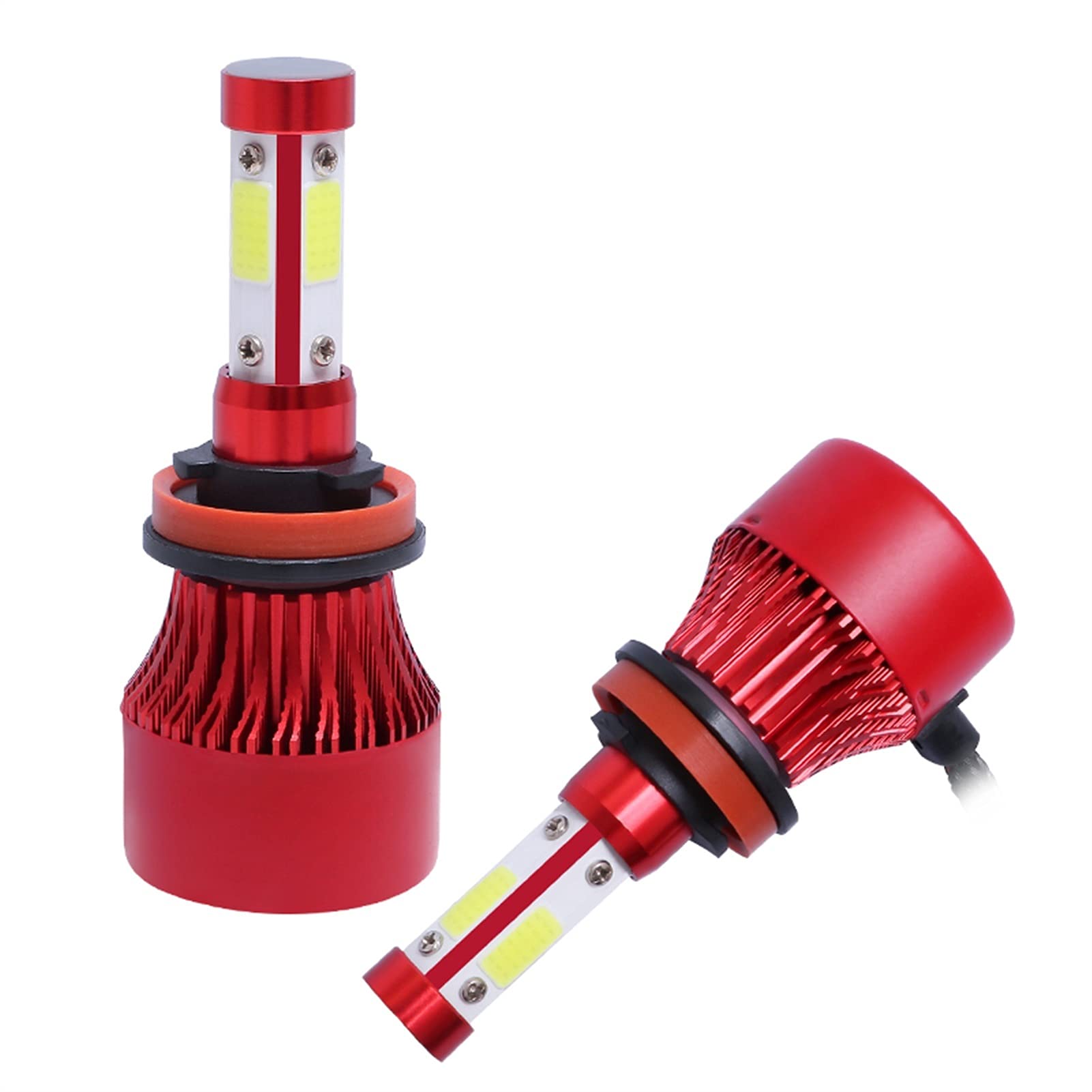 Żarówka ledowa 2 sztuk świateł samochodu H4 LED H7 12000LM H11 LED LED Lampa samochodowa Żarówki H1 H8 H9 9005 9006 HB4 Turbo 12 V 6000K LED Motocykl Light (Color : Red Color, Size : H7)