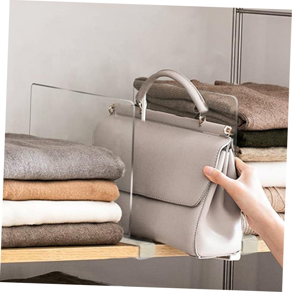 Closet Shelf Organizers 6pcs Plastic Wardrobe Dividers Closet Door Organizer Space-Saving Easy to Adjust