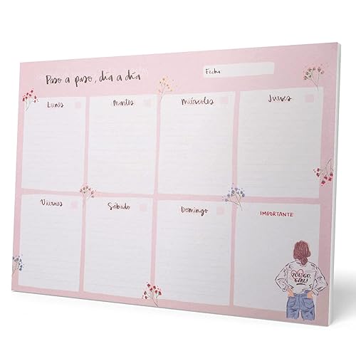 Grupo Erik Ana Marin Weekly Planner A4 | Spanish Calendar | Family Calendar | 54 Tear Off Pages | Desk Calendar | Organiser Planner | Spanish Gifts