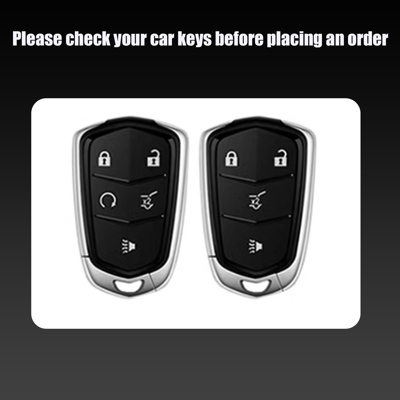 Conchas Clave para Cadillac XT5 XT6 XTS XT4 SRX ATSL, Protector de Soporte for Mando a Distancia Sin Llave Flip Car Key Shell Cover Carcasa de Repuesto Plegable,A Black