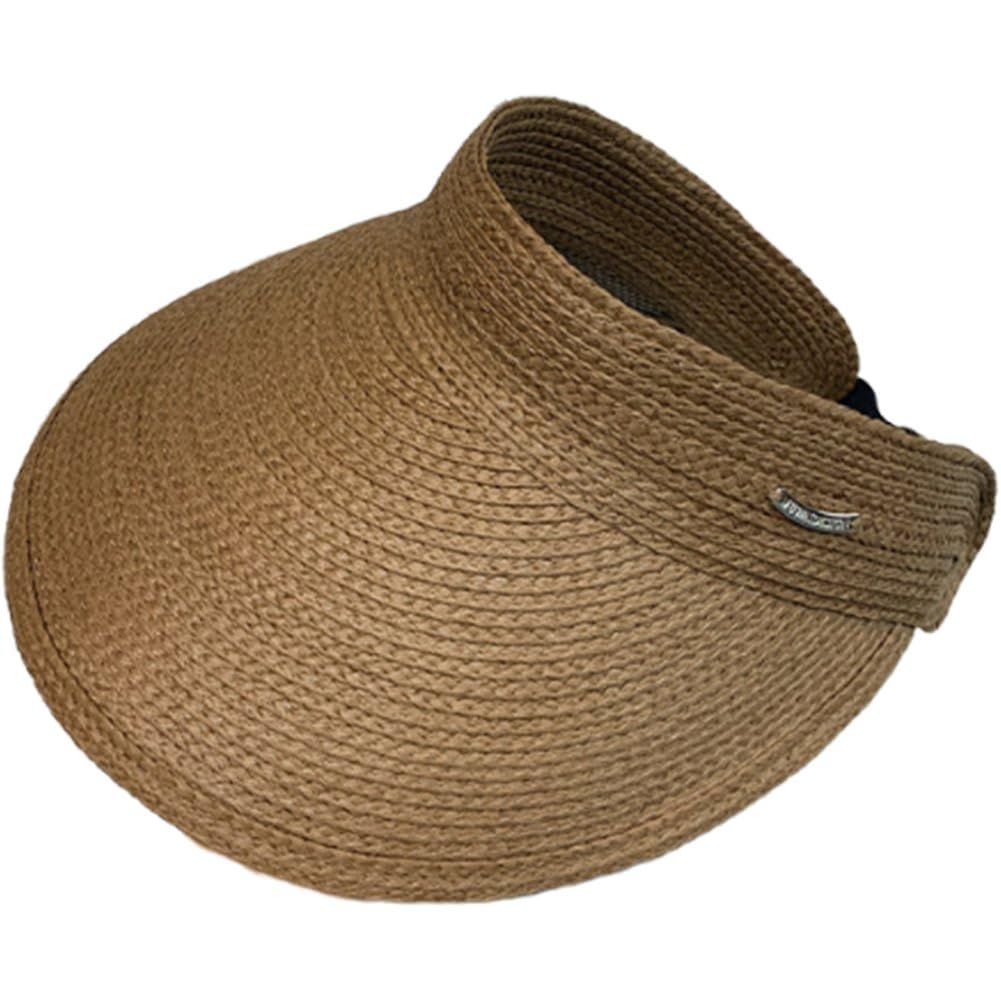 Sslvya Straw Sun Visor Hats for Women Wide Brim Ponytail Beach Hat Uv Protection Travel Sun Hats for Outdoor