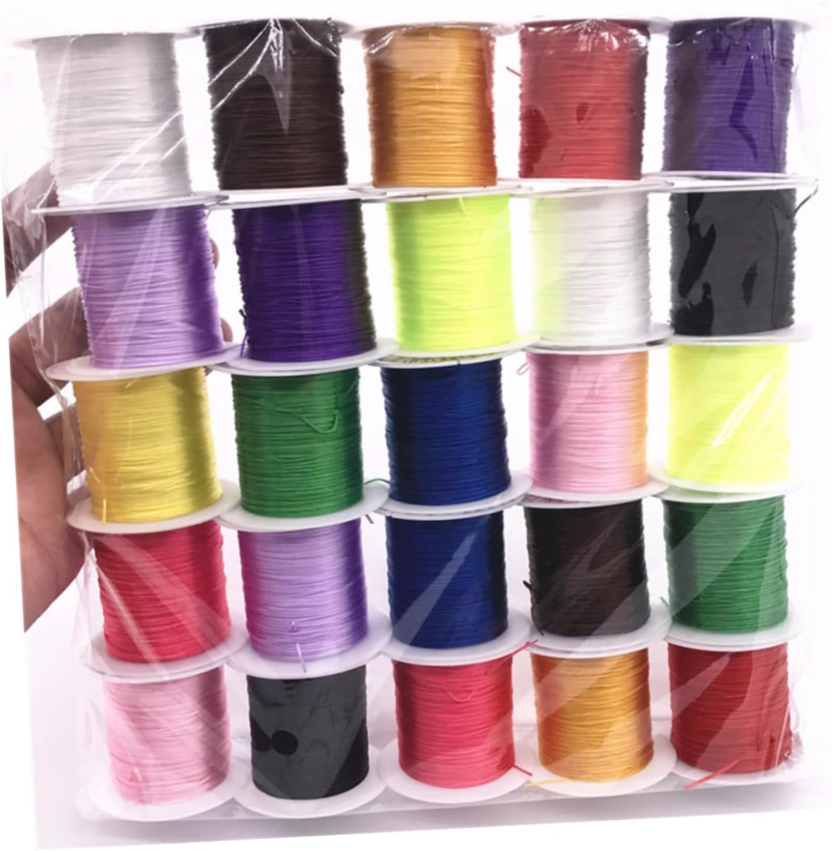 STOBOK 20pcs Elastic Nylon Thread Beading Cord Strong Transparent String for Jewelry and Crafts Random Colors Per