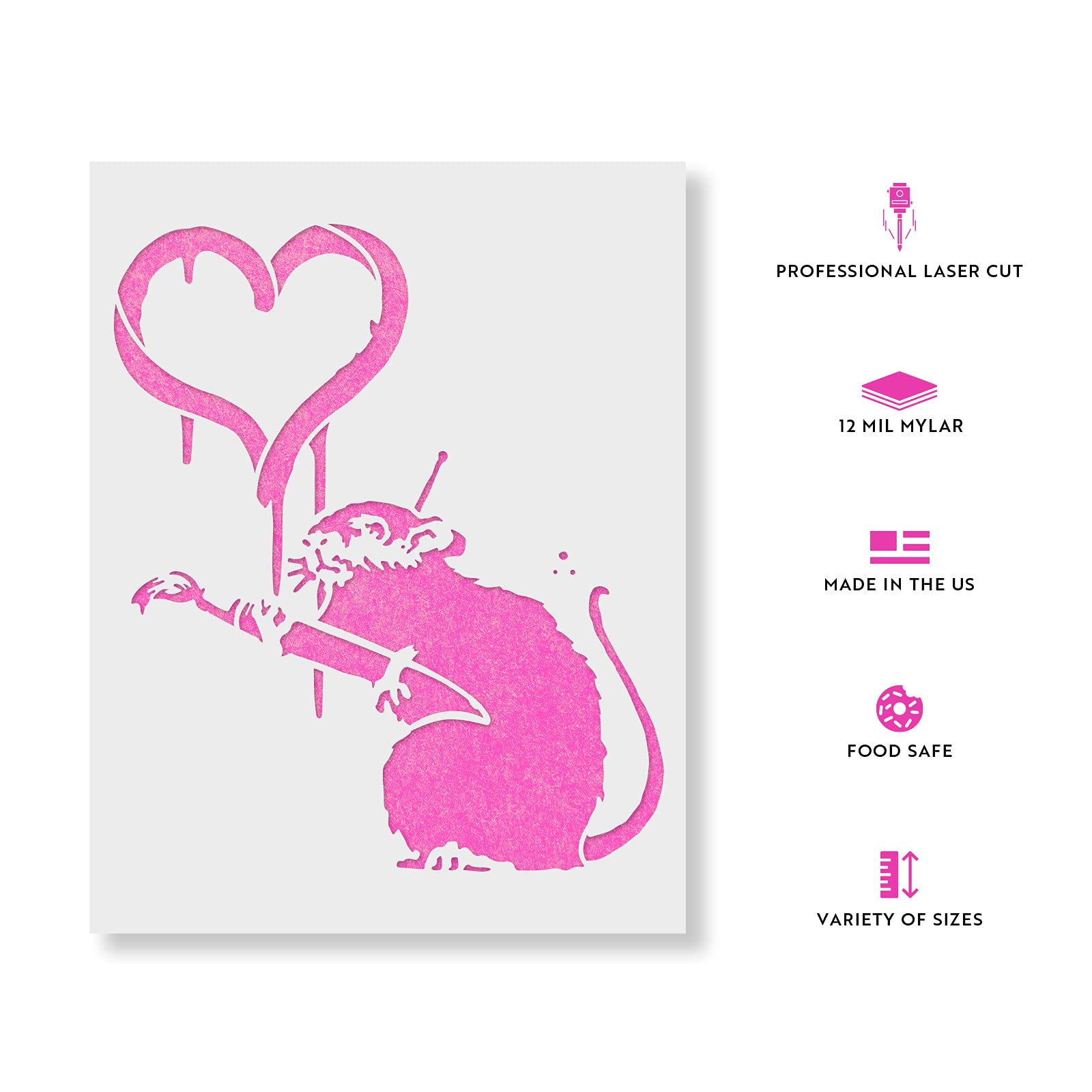 Amazon.com: Banksy Love Rat Stencil - Graffiti Stencil, Banksy