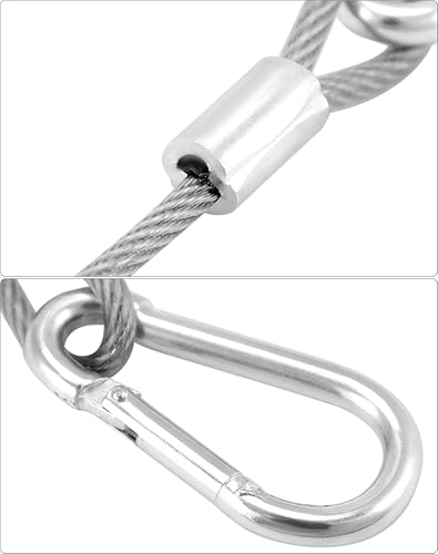 Miniatura 5 de QWORK Cables de seguridad para luces de escenario de 11.8 pulgadas, paquete de 20 cables de iluminación de DJ de acero inoxidable, cable de