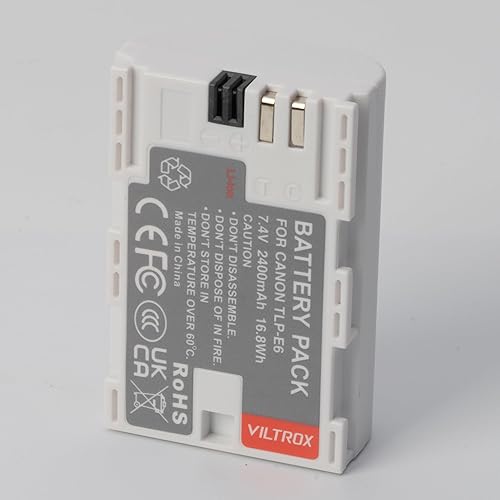 Miniatura 4 de VILTROX Paquete de 2 baterías para cámara TLP- E6 para Canon EOS 90D 60D 70D 80D 5D IIIIIIV 6D Mark II, 7D, Mark II, XC10, XC15 soporta puerto tipo
