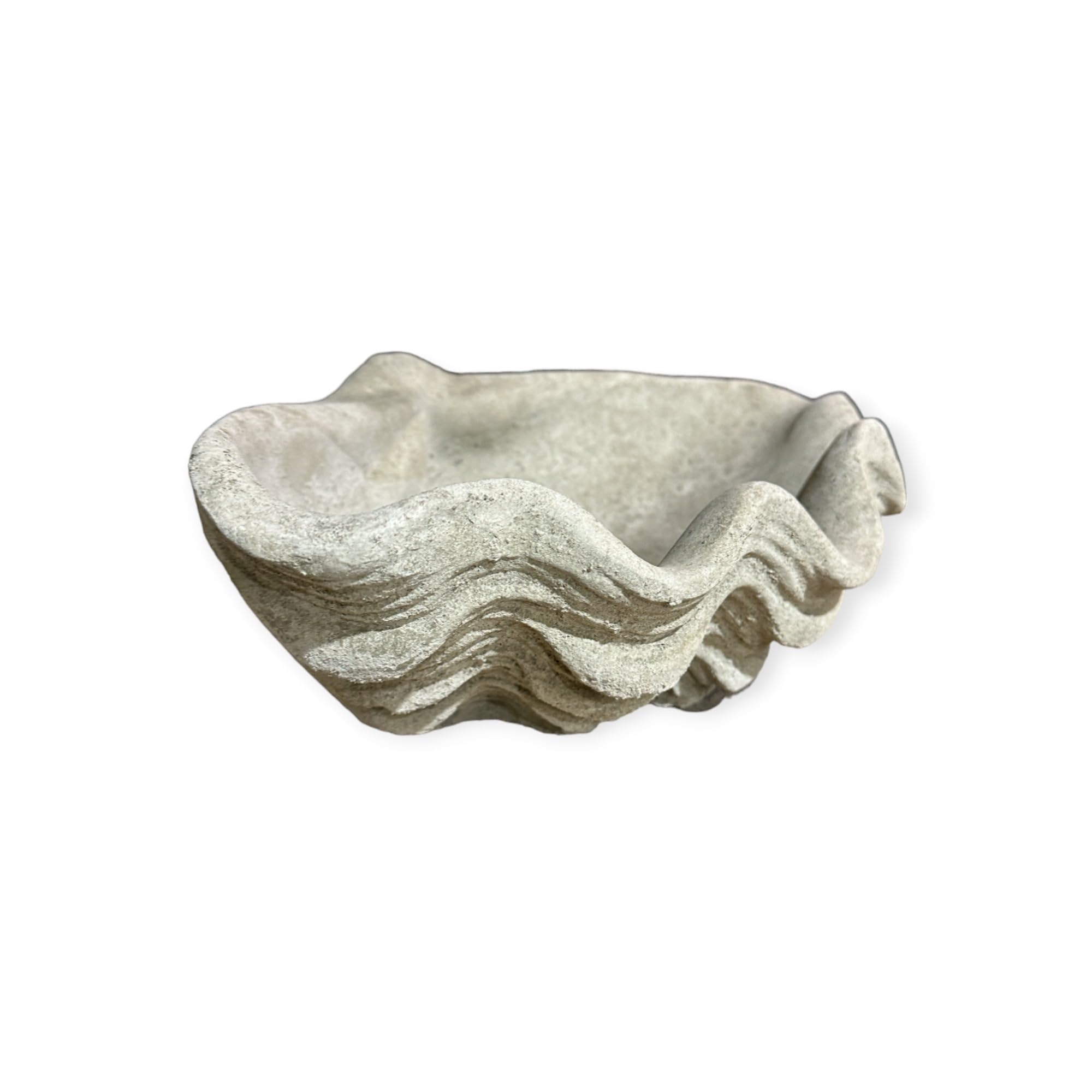 OriginalPaul Skulp & Betondesign Vogeltränke Muschel - Handgefertigt aus frostresistentem Beton (Höhe 13cm / Breite 39cm / Tiefe 26cm)