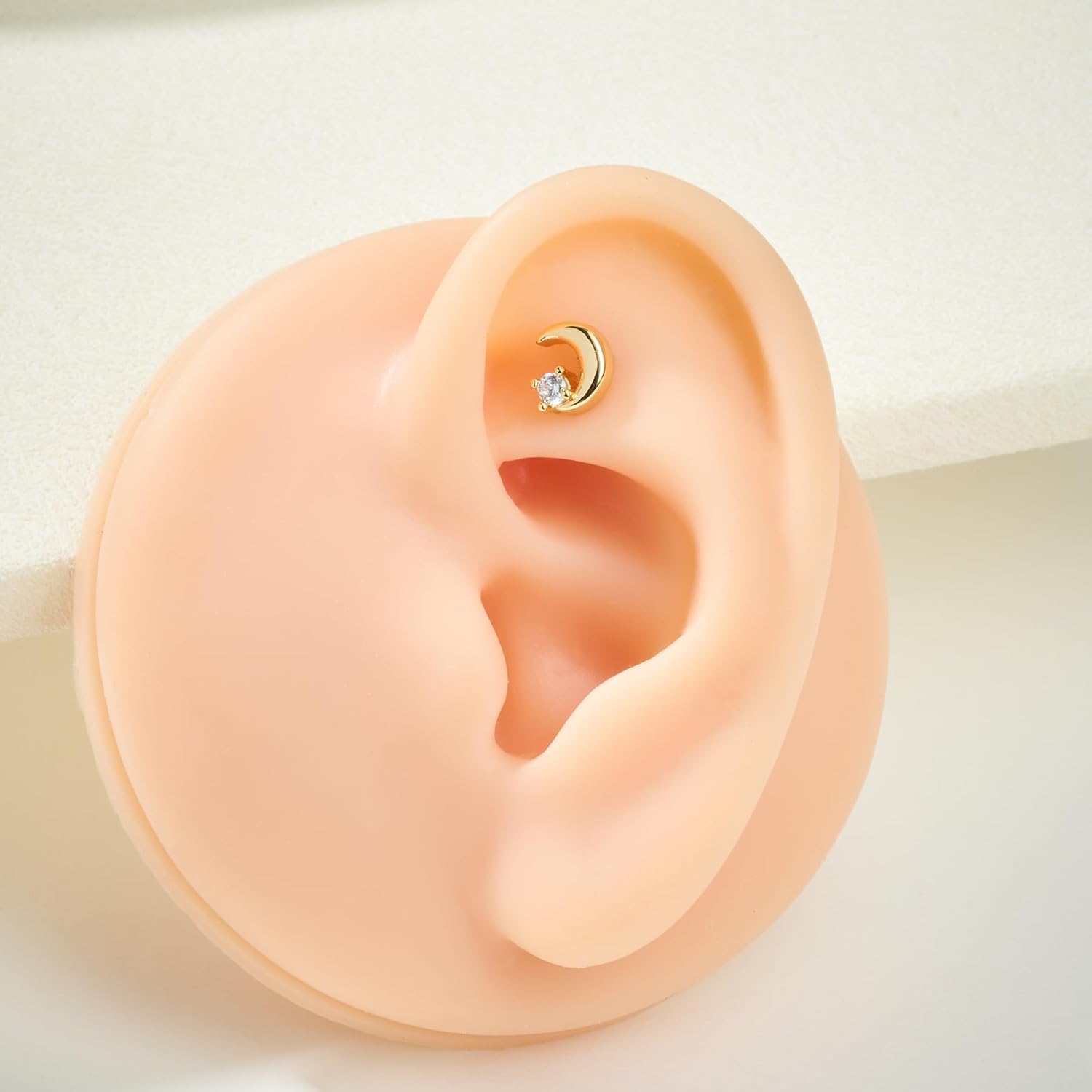 FECTAS 16G Flatback Stud Earrings for Women Hypoallergenic Internal Thread Silver Gold Cartilage Earring Tragus Helix Conch Nose Lip Monroe Labret Medusa Piercing Jewelry - Image 5