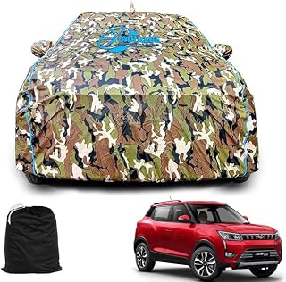 GARREGE® Xuv300 Car Body Cover Waterproof with Mirror and Antenna Pocket and Soft Cotton Lining (Full Bottom Elastic Tripl... Price In India