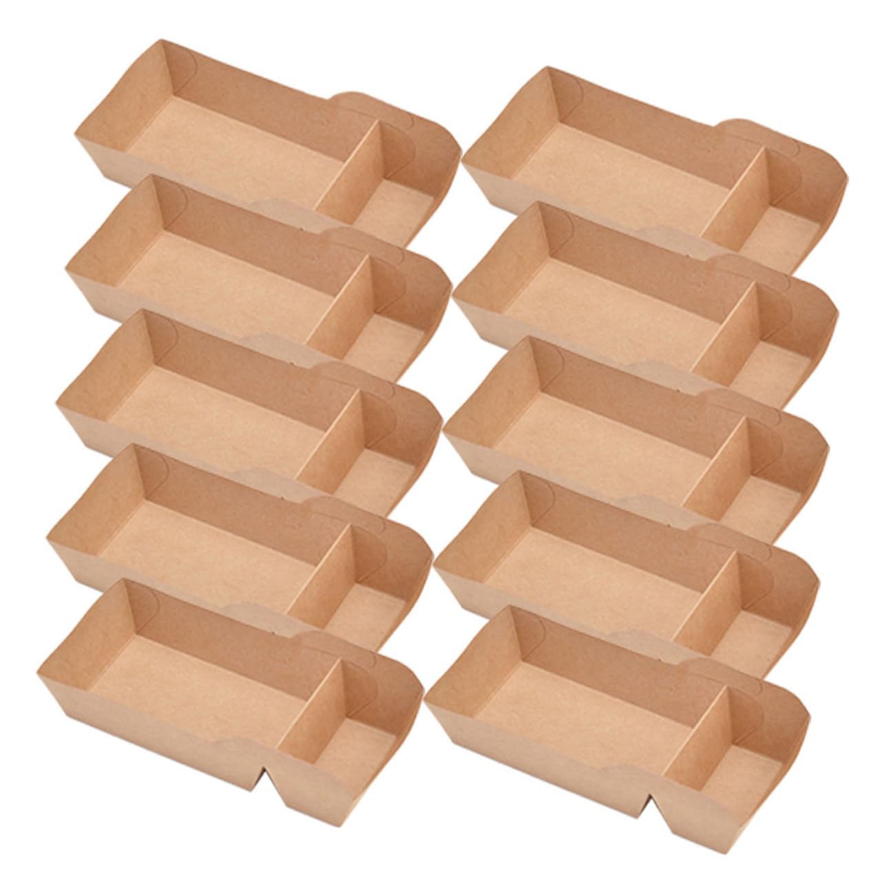 MAGICLULU Scatola per Snack in Cartone Kraft con Doppio Scomparto 440Ml 50 Pezzi Adatta per Hot Dogs e Pollo per Eventi e Carnevali