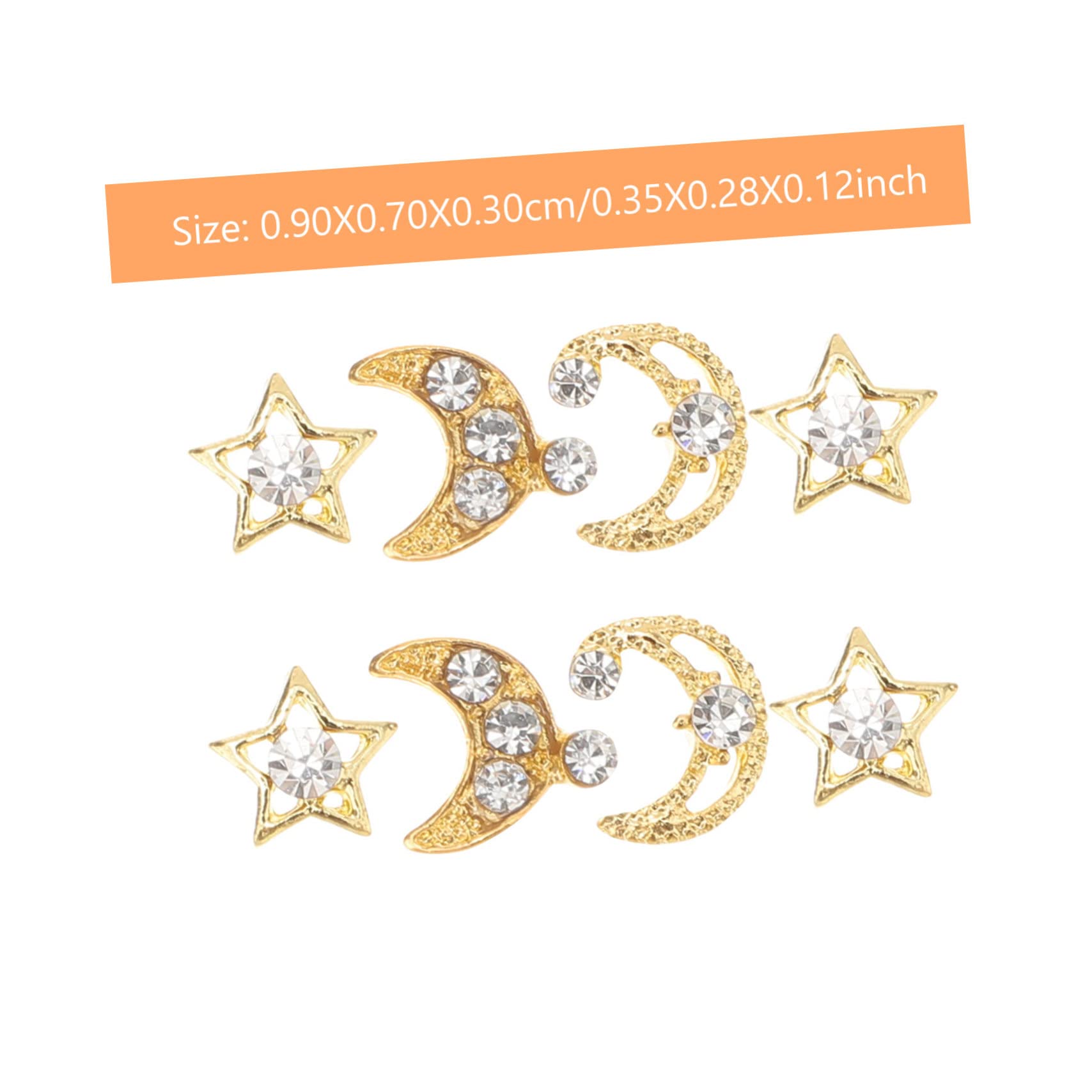 BESTYASH 4 Set Ciondoli Per Unghie Metallo Con Design E Stelle Accessori Per Nail Art Leggeri E Facili Applicare Per Decorazioni Unghie Eleganti E Uniche 30 Pezzi*4