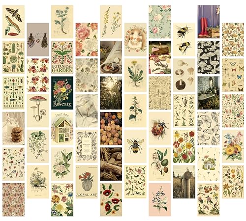 Image of Craft Qila Cottagecore Vol 1 Pack of 54 Aesthetic Wall Collage Kit, Girl Room Decor, Dorm Decor, Photo Collage Kit, Wall Collage