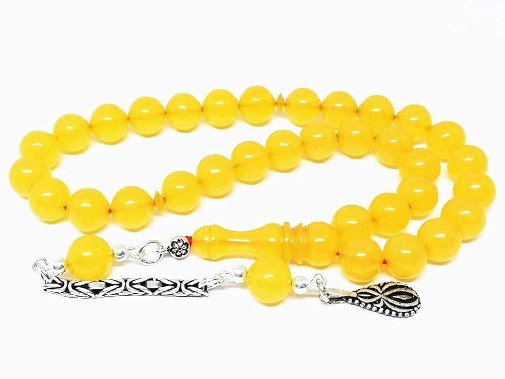 Turkish Prayer Beads with 925 Sterling Silver, Worry Beads, Tasbih