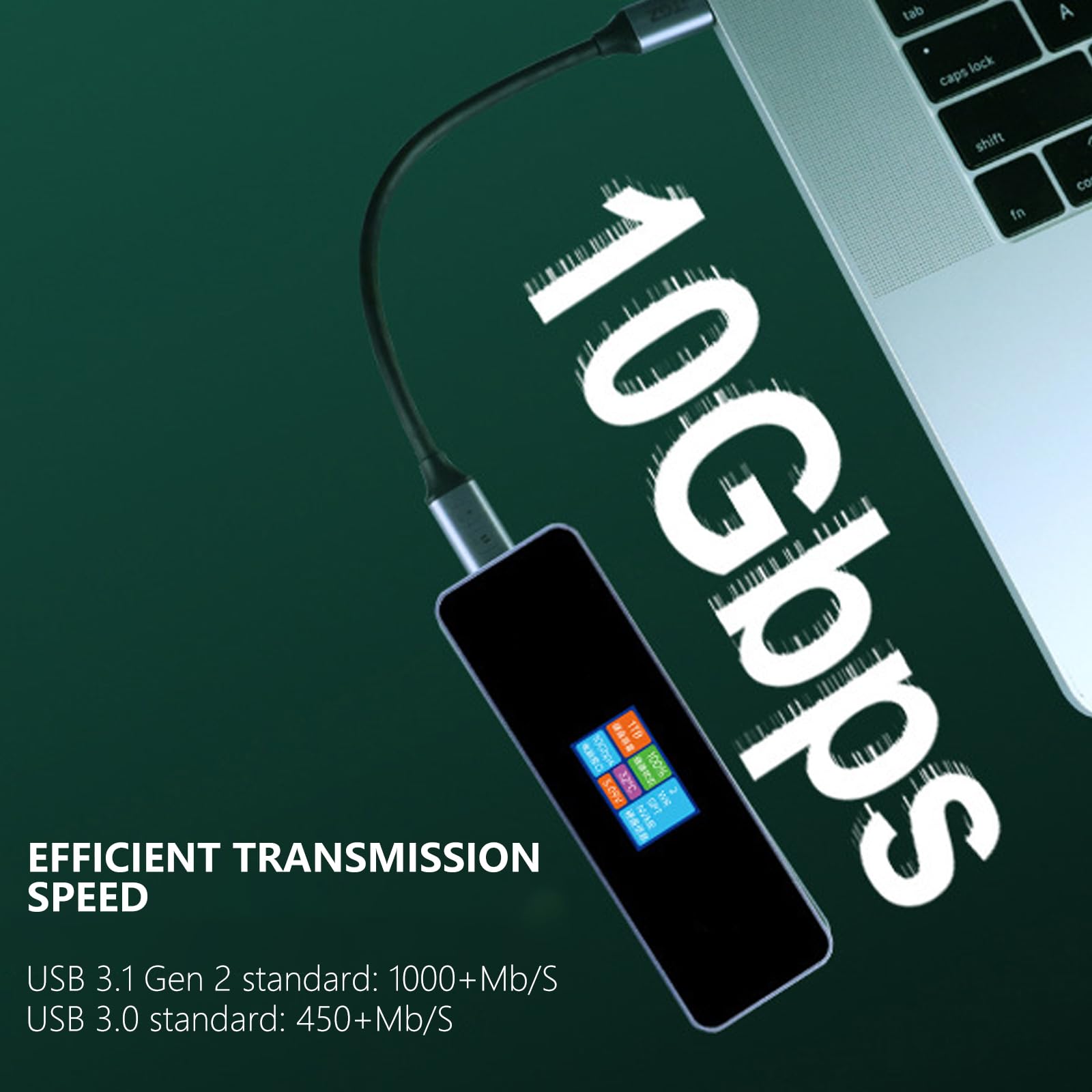 2280 unidades de estado sólido con USB 3.1 de 10 Gbps con pantalla LCD para laptop, PC, escritorio, NVMe SSD