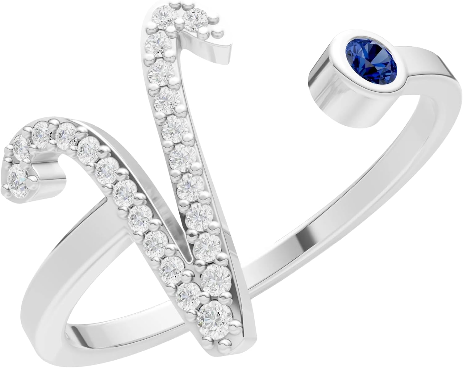 PEORA Round Cut Blue Sapphire Band Available in Solid 10K, 14K or 18K Ring – White, Yellow or Rose Gold